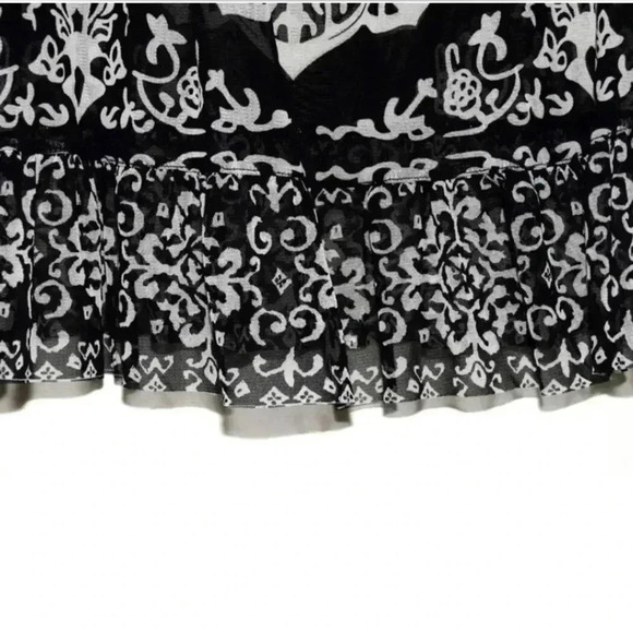 INC International Concepts Women’s Henna Emblem Black White Boho Blouse … - Picture 2 of 14